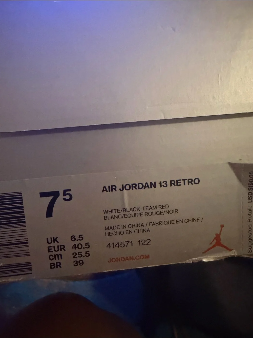 Jordan White Interior Labeled Sneaker